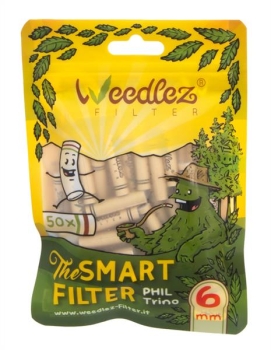 WEEDLEZ® Phil Trino 6mm CLASSIC Smart Filter Zellulose-Aktivkohlefilter 50er